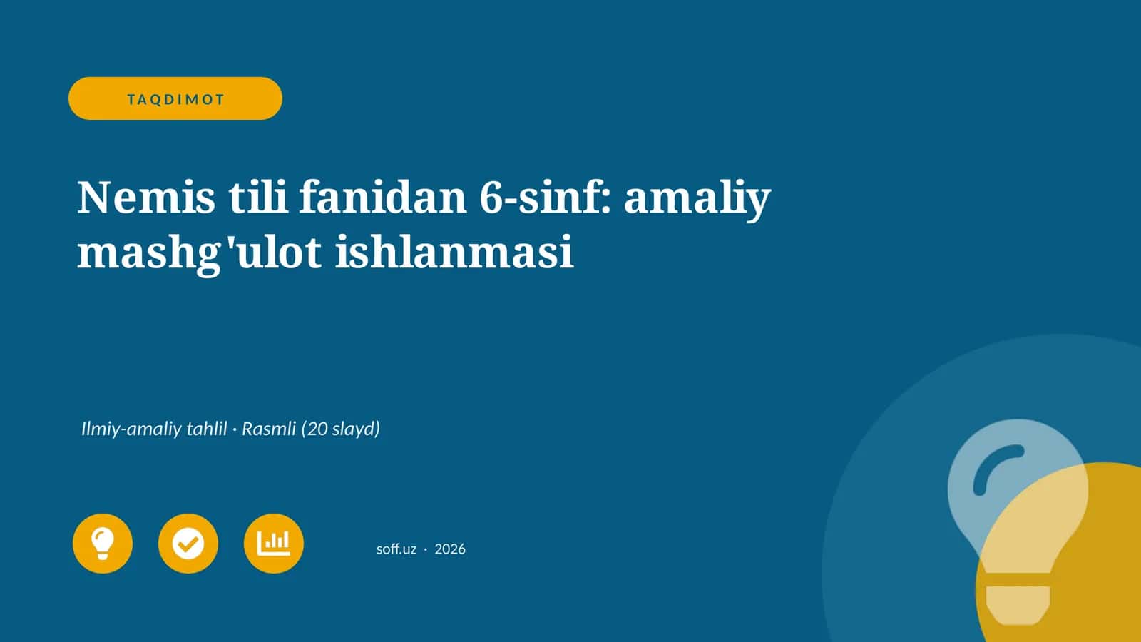 Nemis tili fanidan 6-sinf: amaliy mashg'ulot ishlanmasi