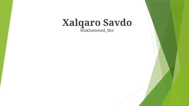 Xalqaro Savdo