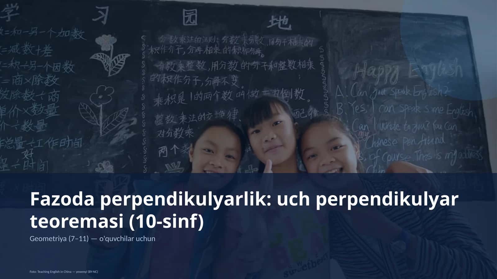 Fazoda perpendikulyarlik: uch perpendikulyar teoremasi (10-sinf)
