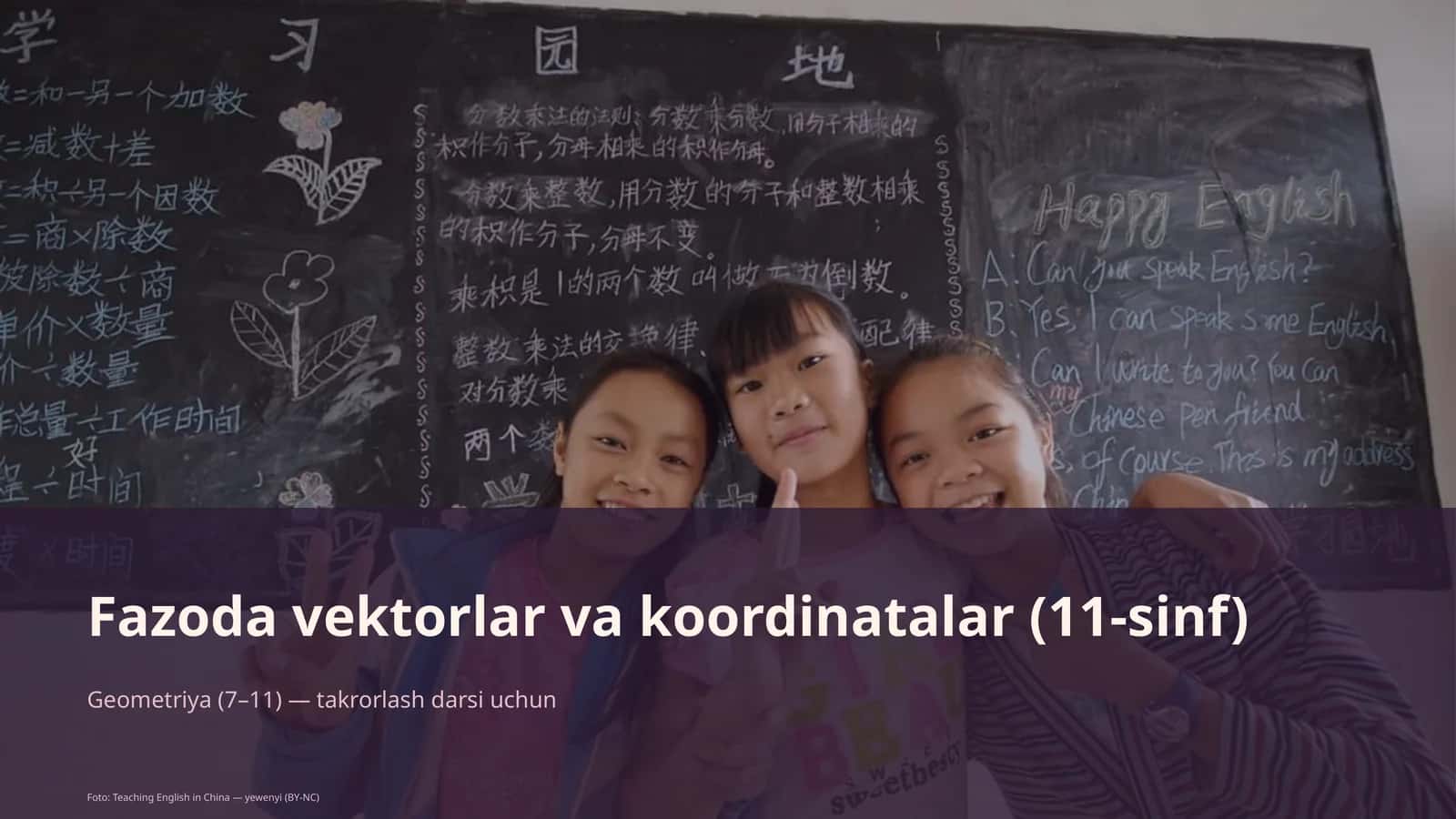 Fazoda vektorlar va koordinatalar (11-sinf)