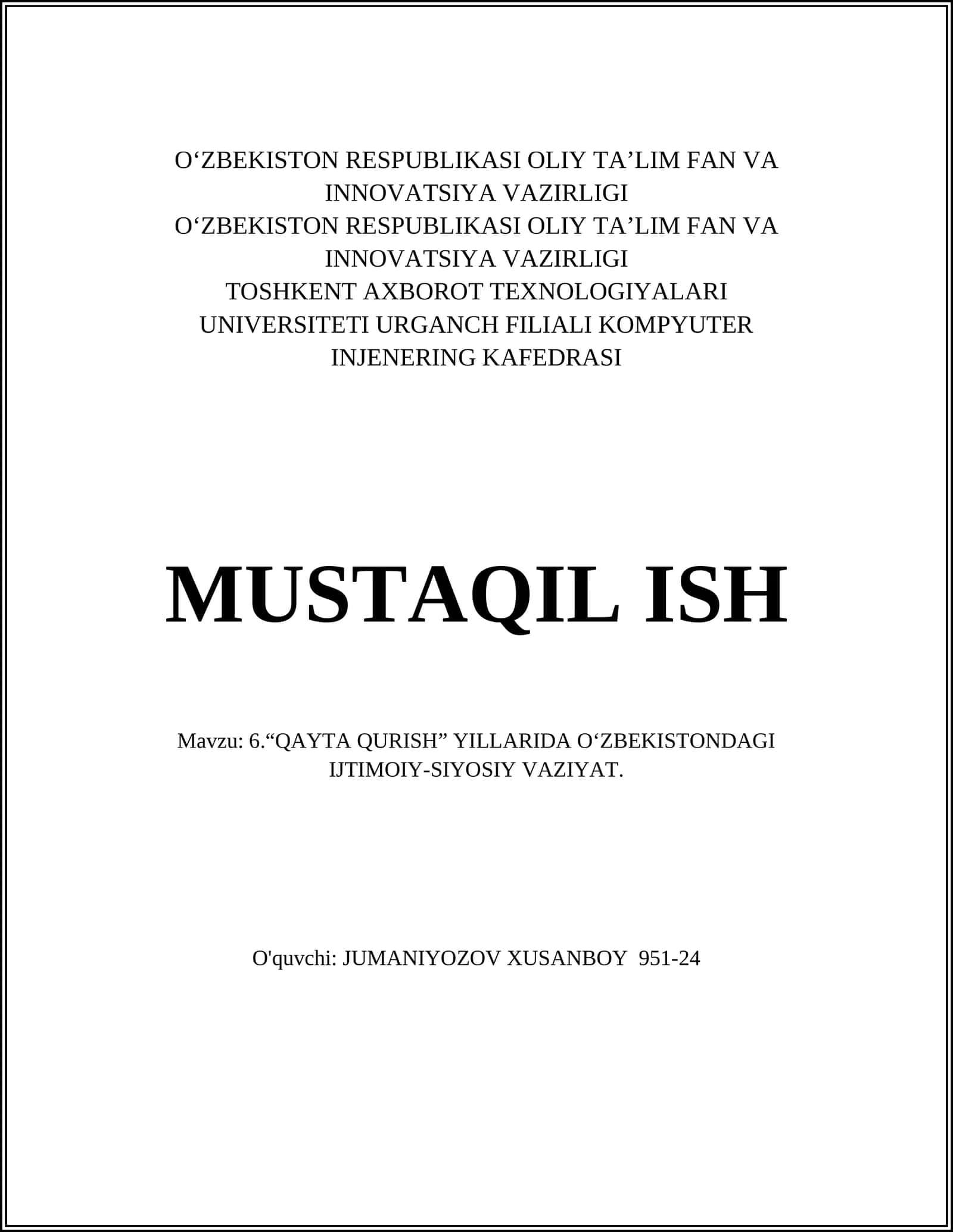 QAYTA QURISH