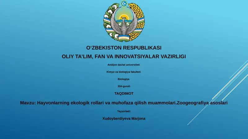 Hayvonlarning Ekologik Rollari va Muhofaza Qilish Muammolari