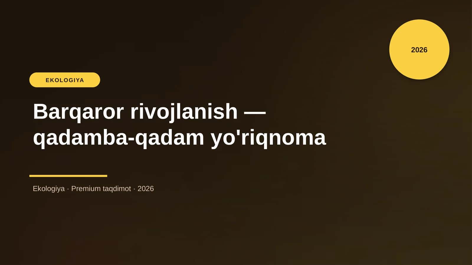 Barqaror rivojlanish — qadamba-qadam yo'riqnoma