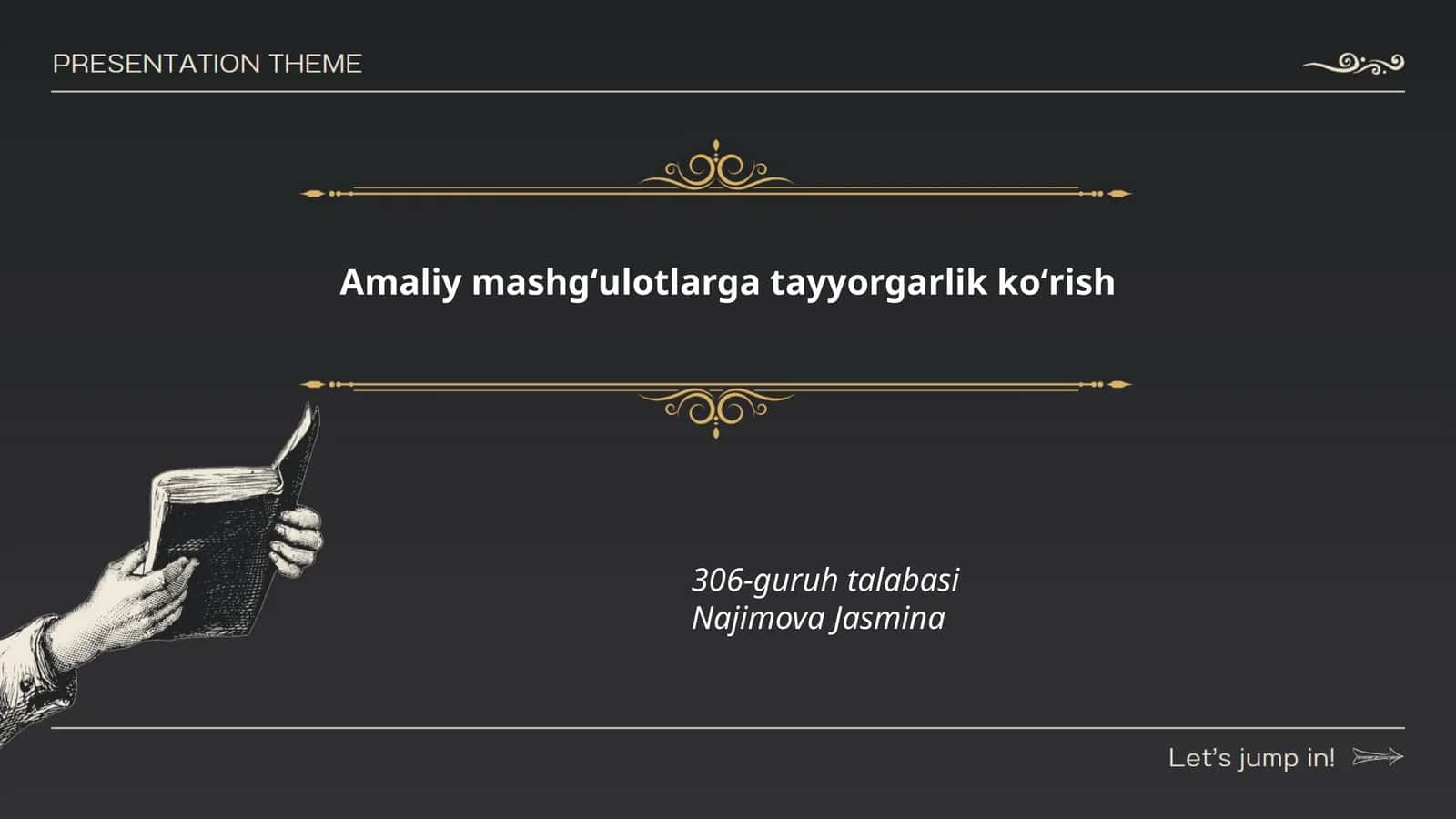 Amaliy mashgʻulotlarga tayyorgarlik koʻrish