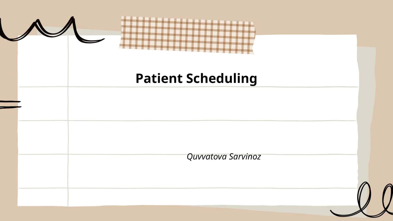 Patient Scheduling