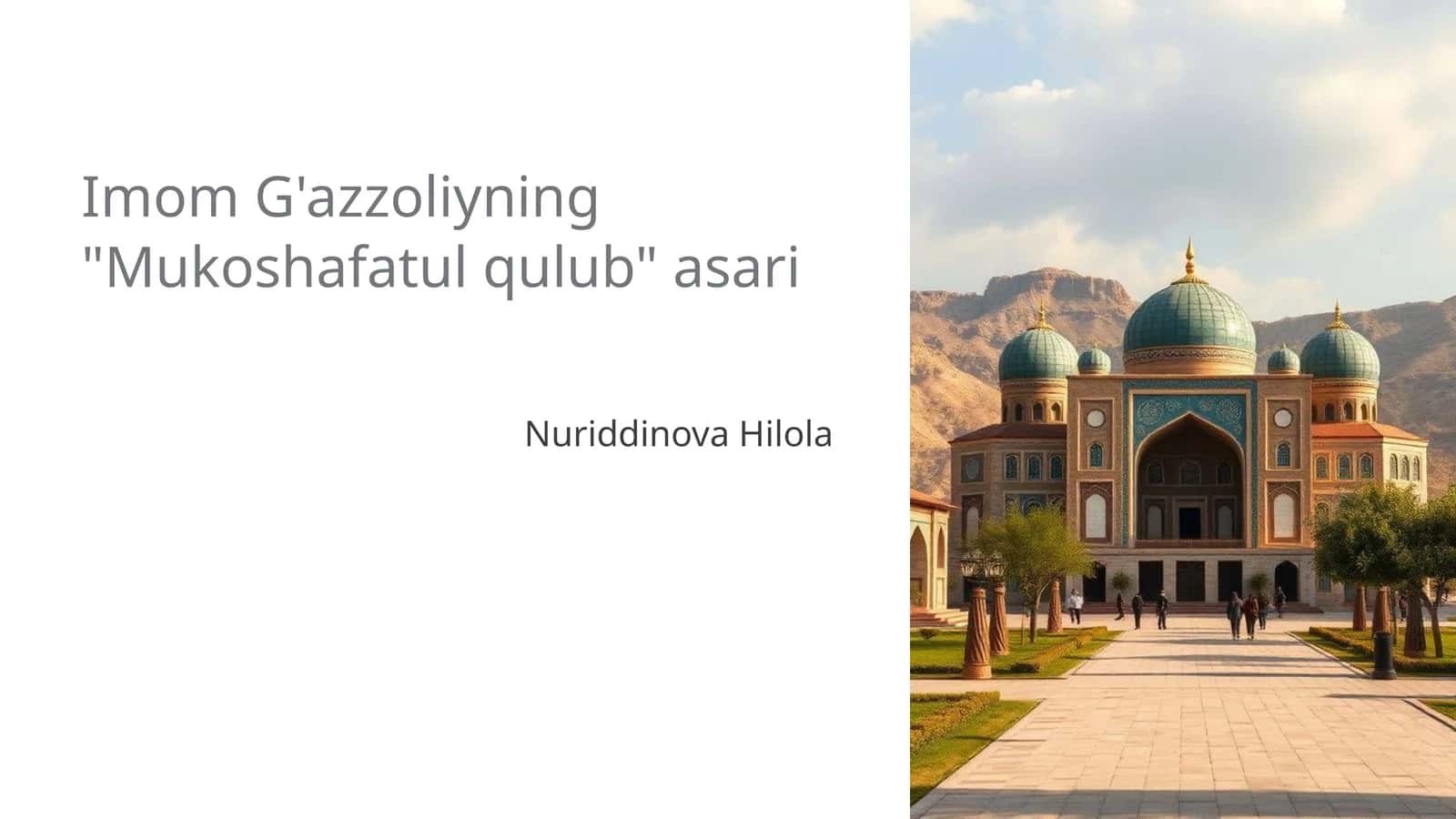 Imom G'azzoliyning "Mukoshafatul qulub" asari