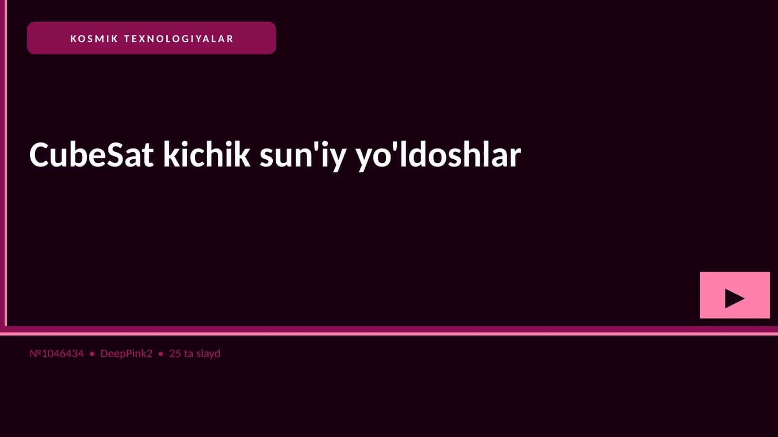 CubeSat kichik sun'iy yo'ldoshlar