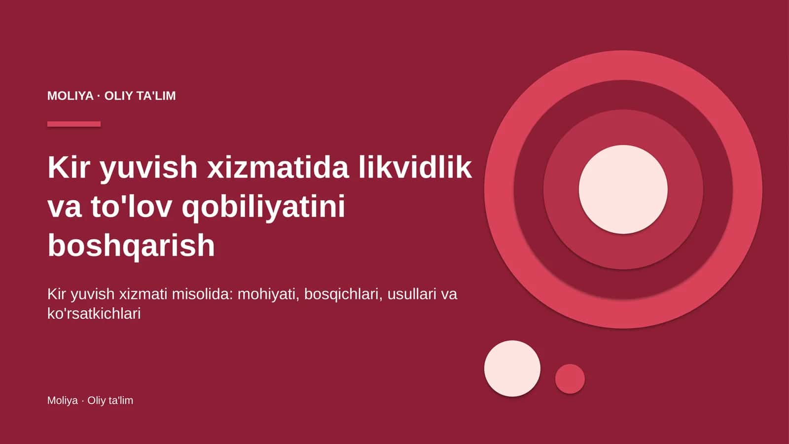 Kir yuvish xizmatida likvidlik va to'lov qobiliyatini boshqarish