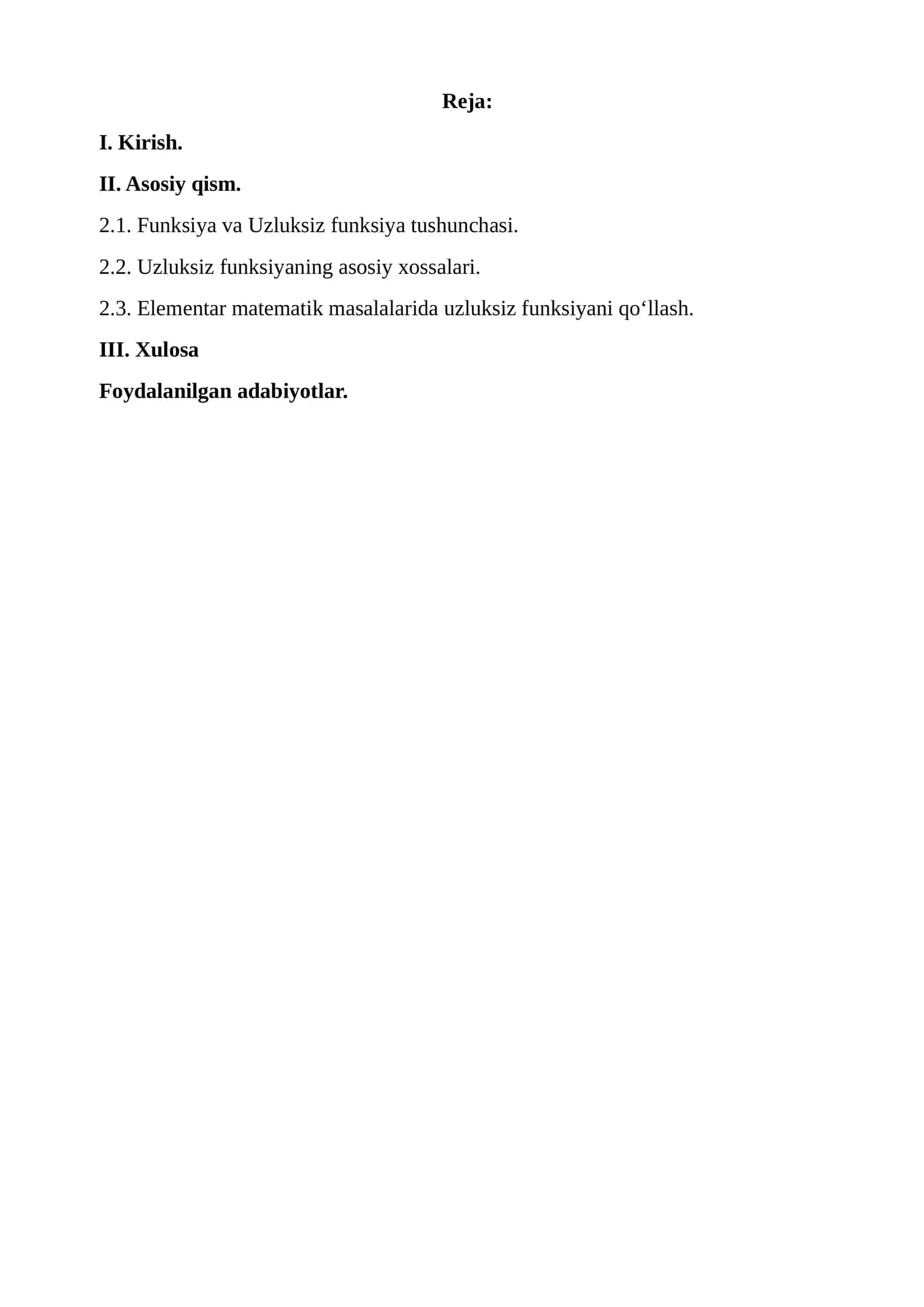 Funksiya va Uzluksiz funksiya tushunchasi..docx