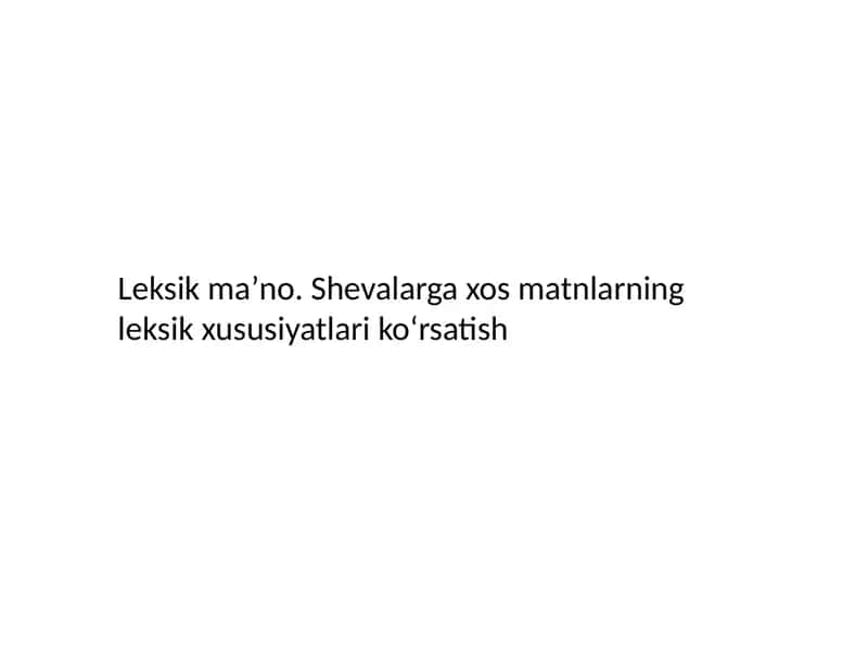 Leksik maʼno