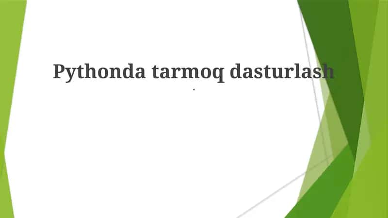 Pythonda tarmoq dasturlash