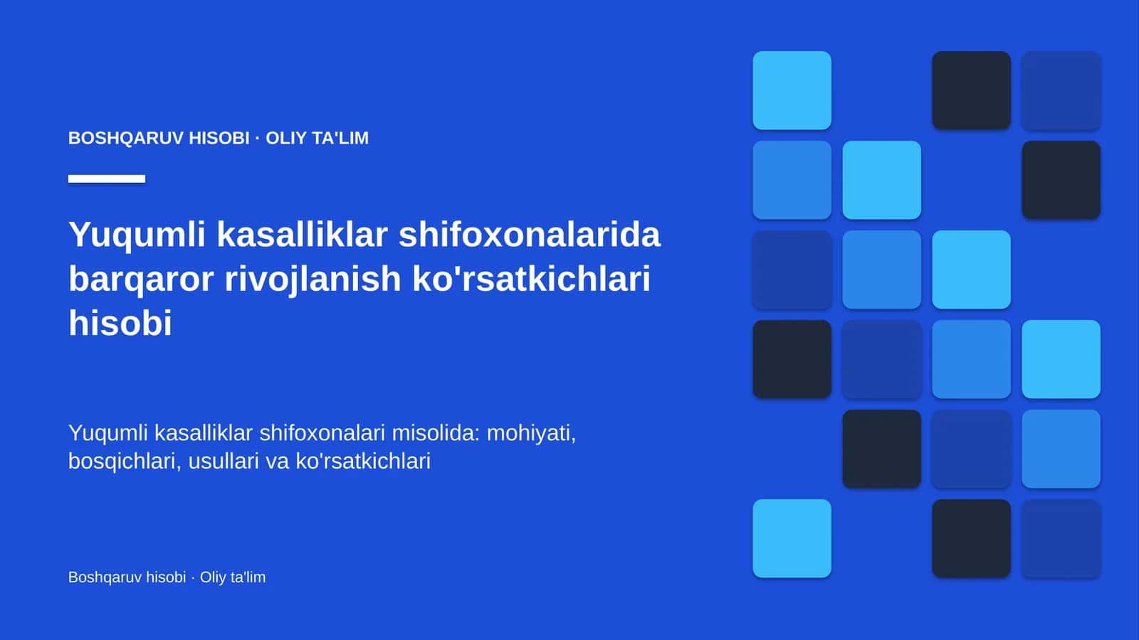 yuqumli kasalliklar shifoxonalarida barqaror rivojlanish ko'rsatkichlari hisobi 4301