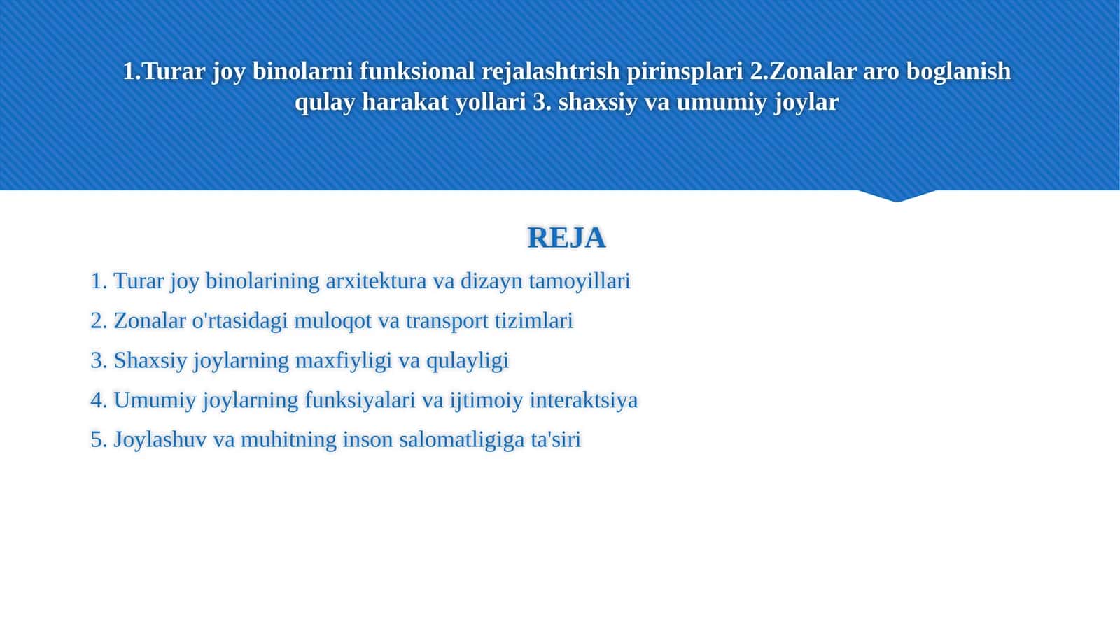 Turar joy binolarining arxitektura va dizayn tamoyillari