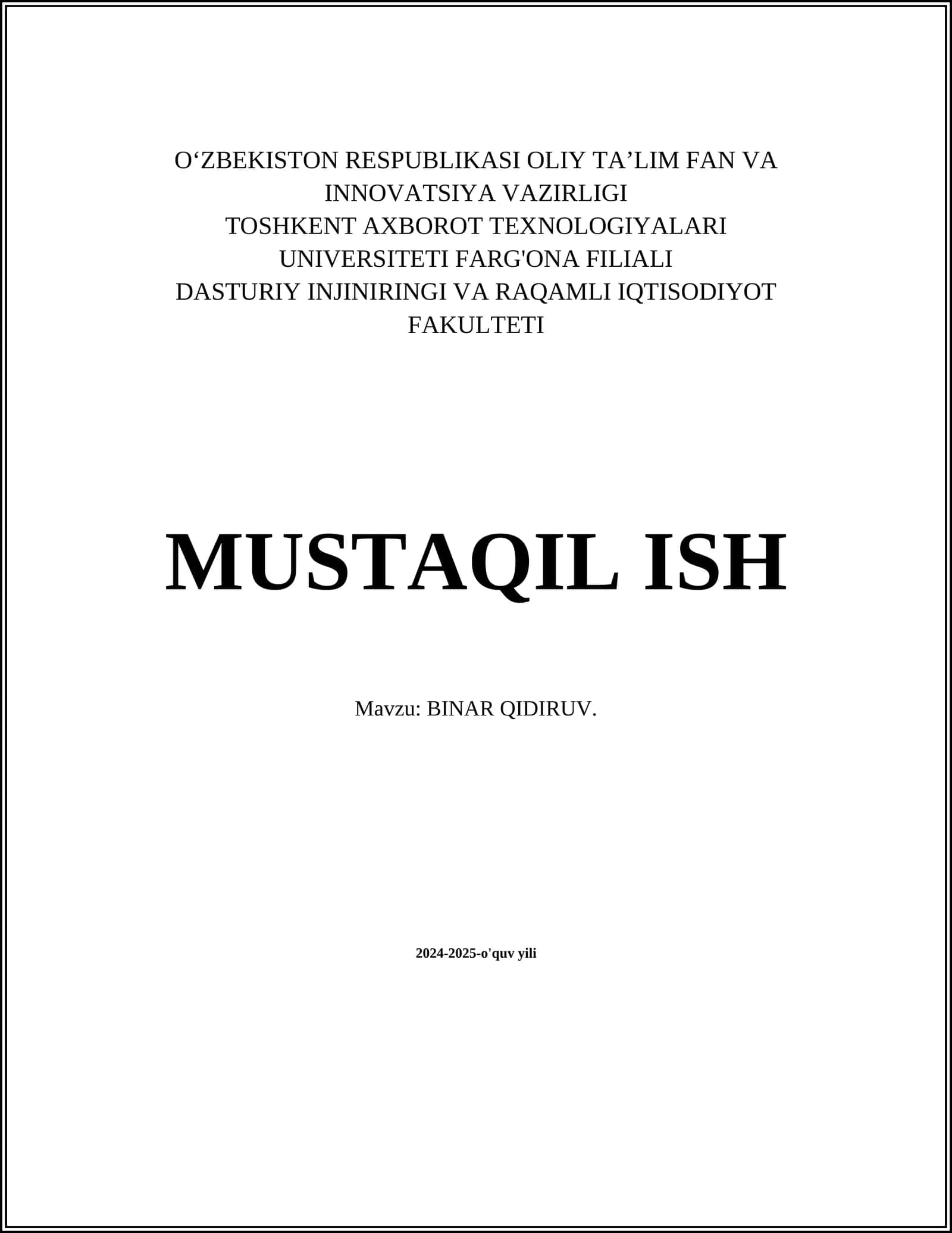 BINAR QIDIRUV