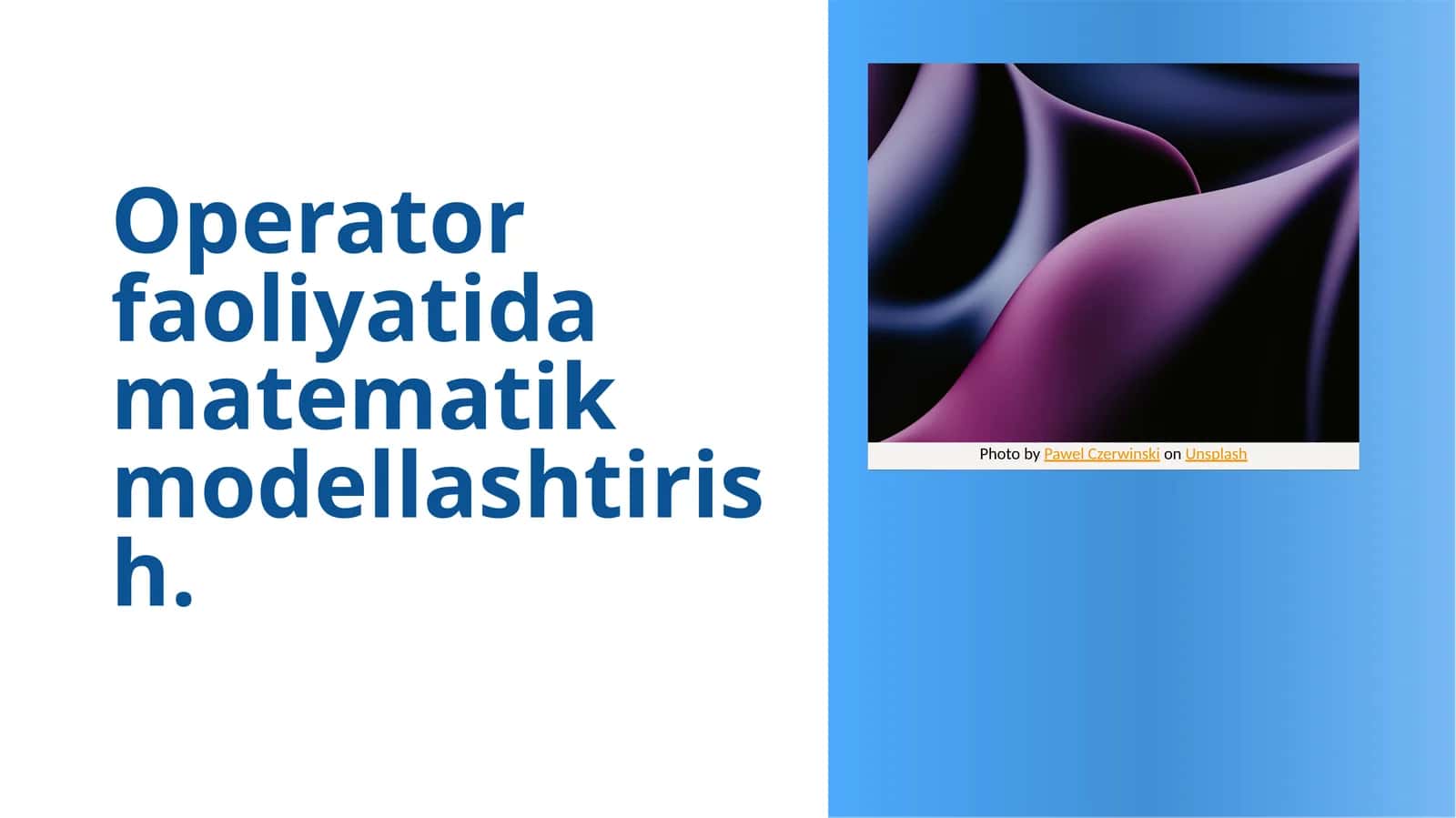 Matematik modellashtirish operator faoliyati