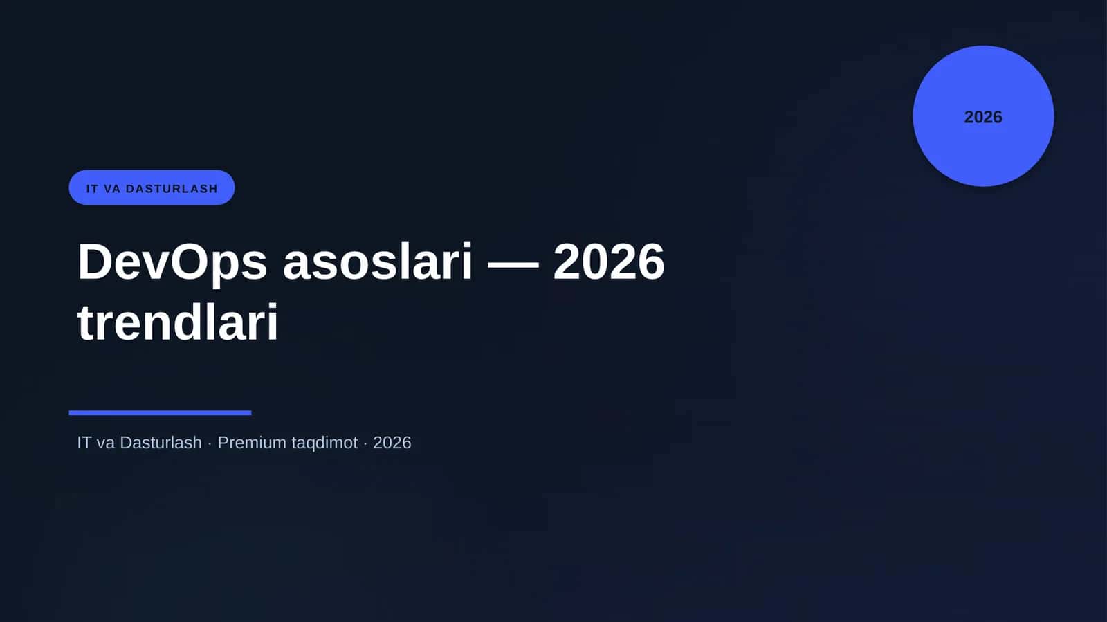 DevOps asoslari — 2026 trendlari