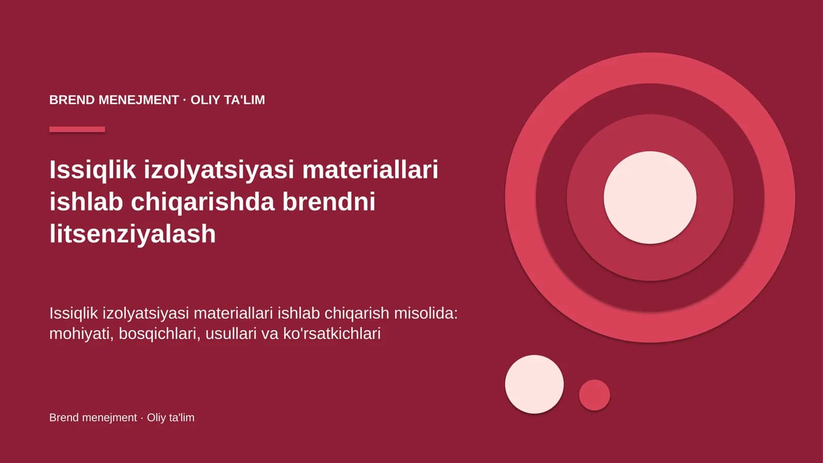 Issiqlik izolyatsiyasi materiallari ishlab chiqarishda brendni litsenziyalash