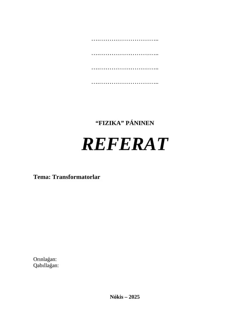 Transformatorlar