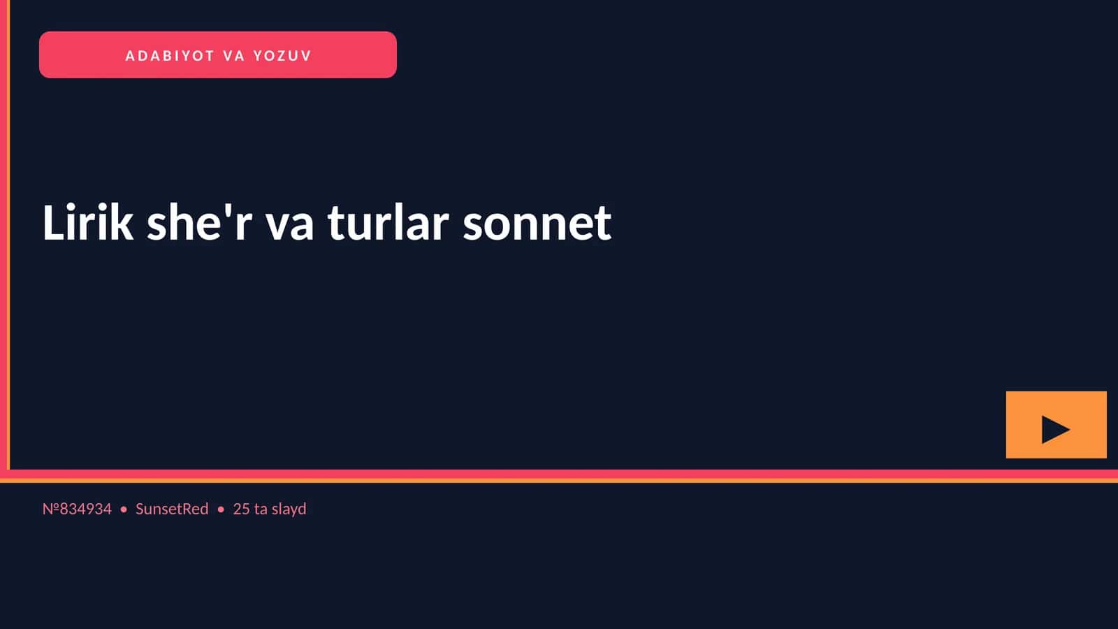 Lirik she'r va turlar sonnet