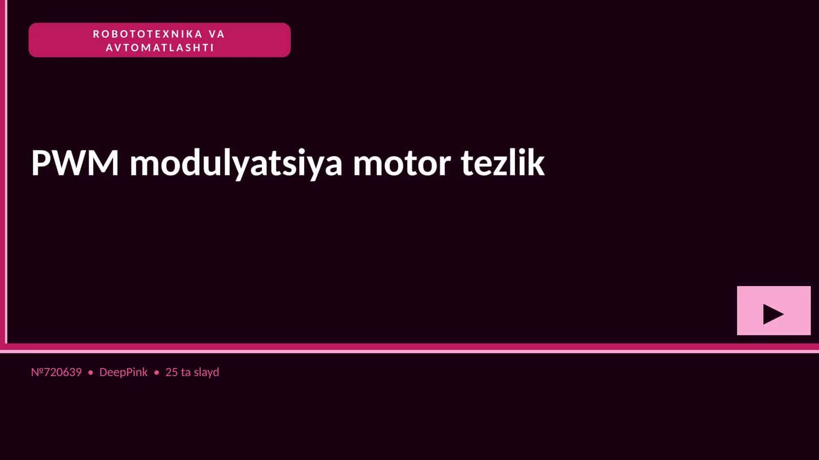 PWM modulyatsiya motor tezlik