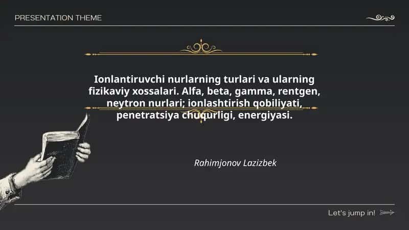 Ionlantiruvchi nurlarning turlari va ularning fizikaviy xossalari