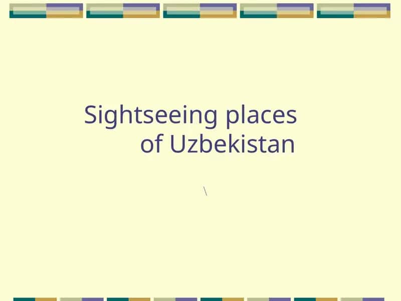 Tourism in Uzbekistan