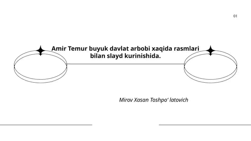 Amir Temur buyuk davlat arbobi xaqida rasmlari bilan slayd kurinishida