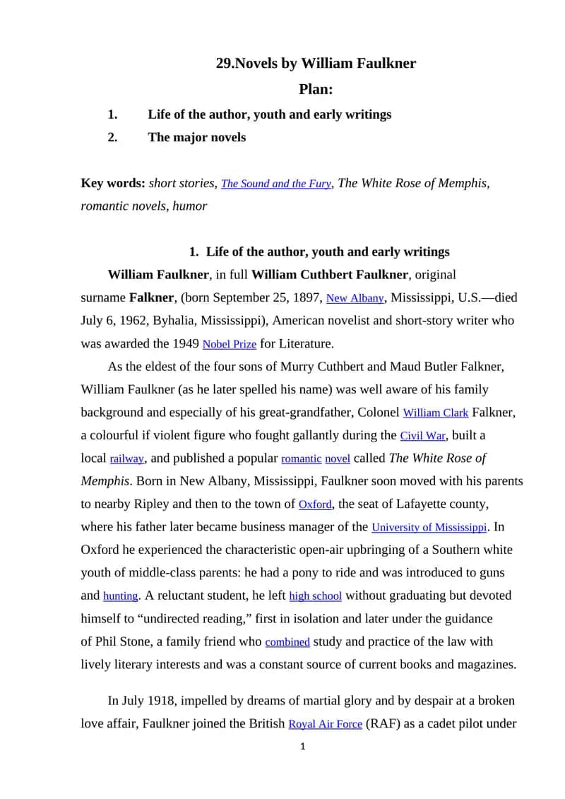 Novels by William Faulkner