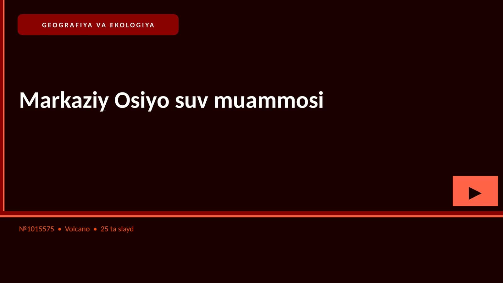 Markaziy Osiyo suv muammosi