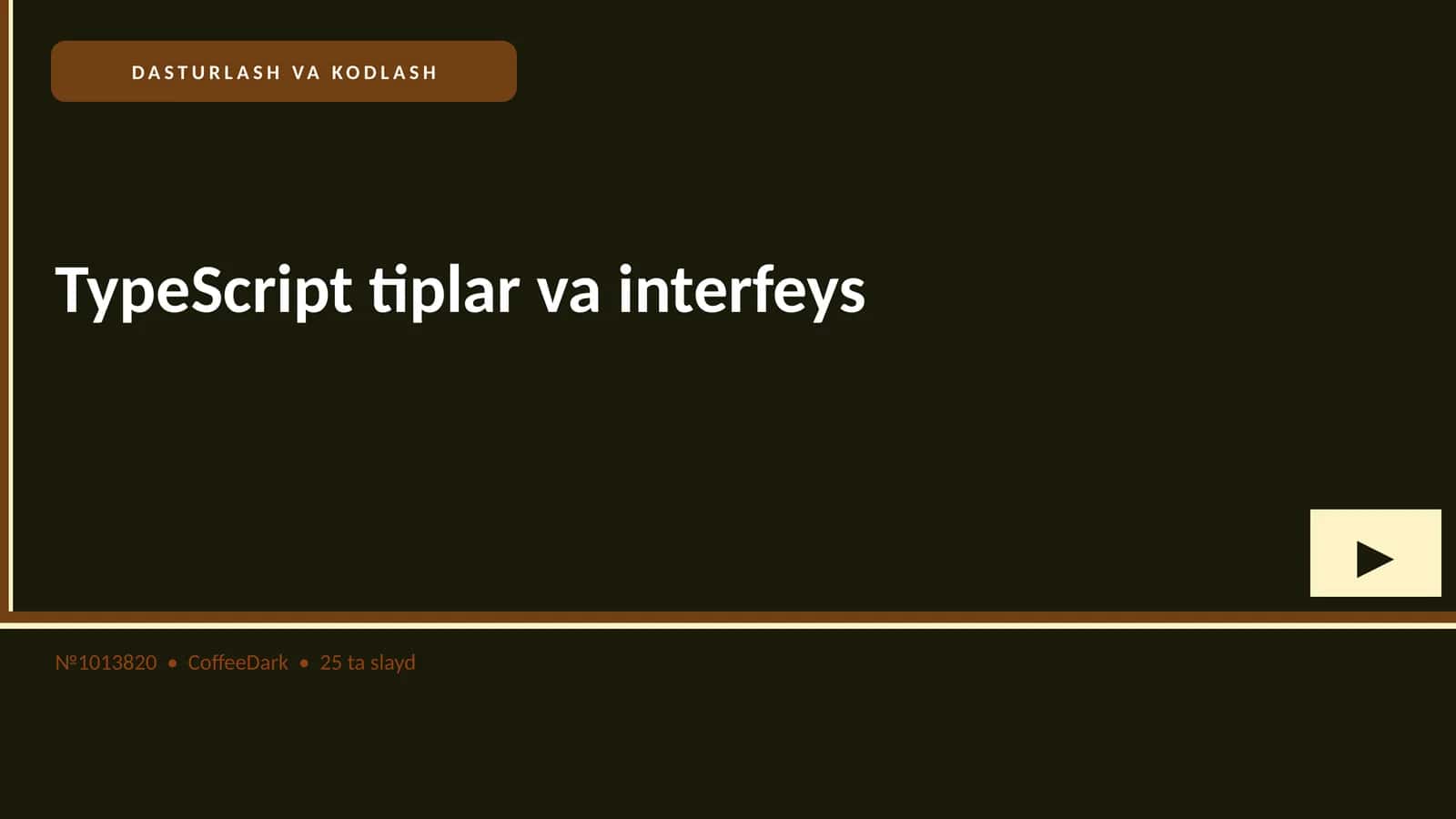 TypeScript tiplar va interfeys