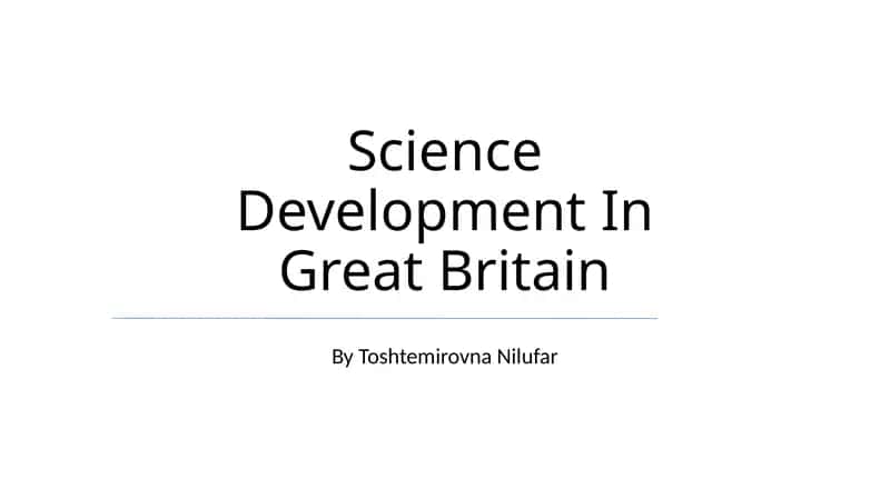 Science Development In Great Britain