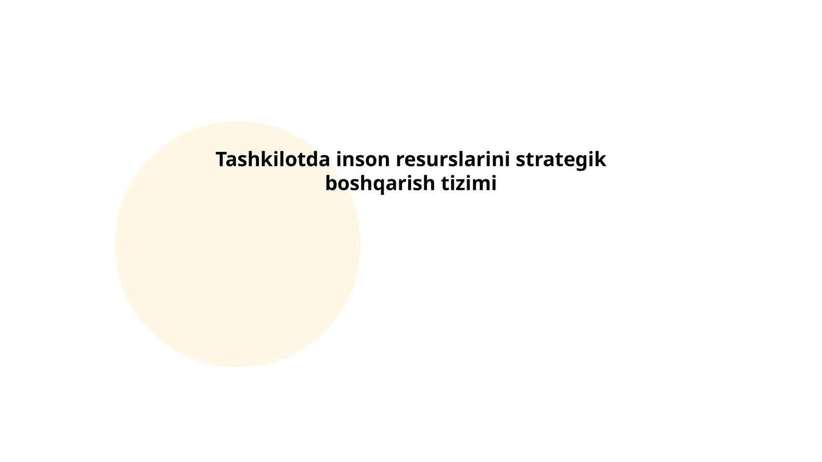 Inson resurslarini strategik boshqarish tizimi