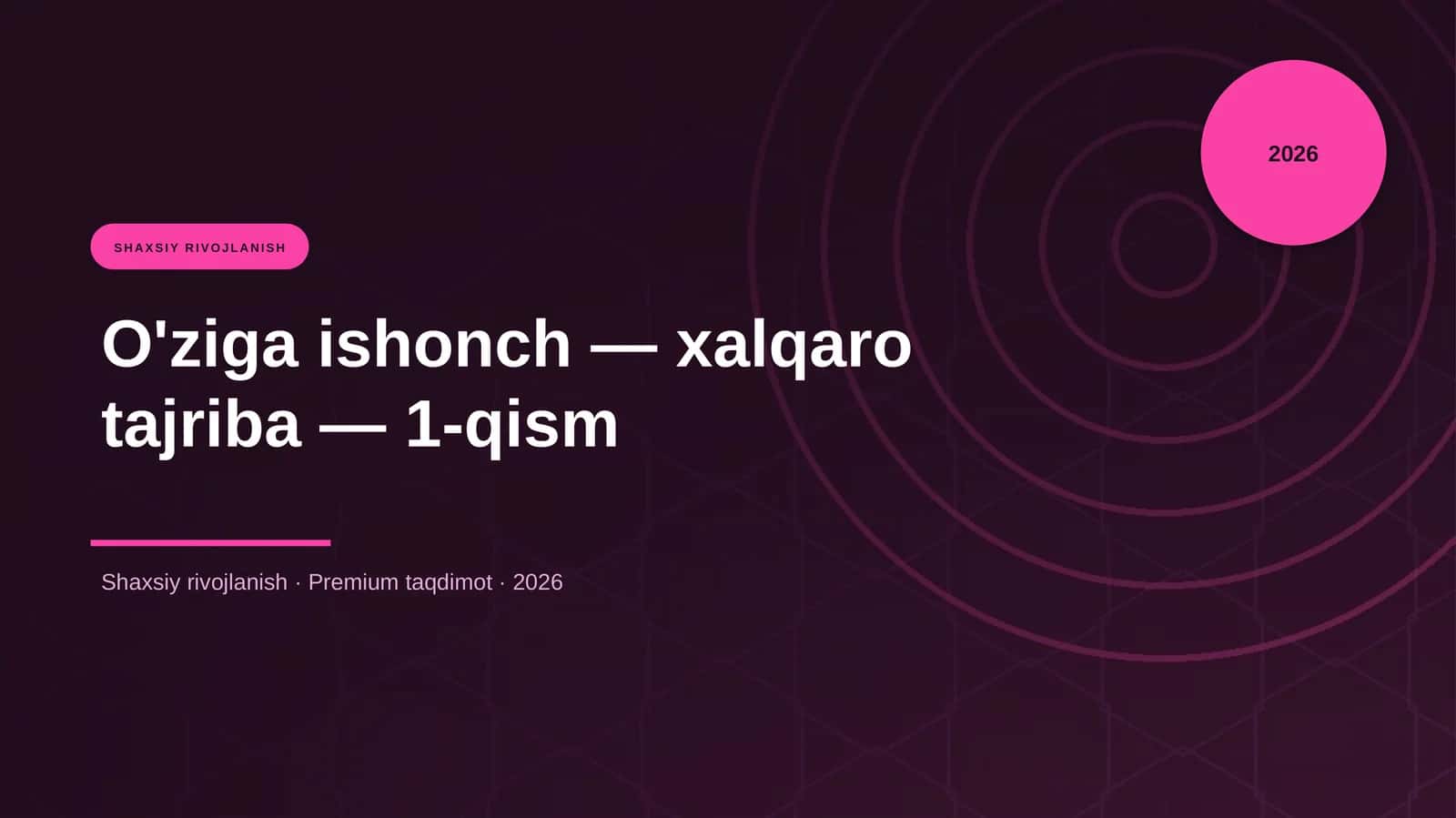 O'ziga ishonch