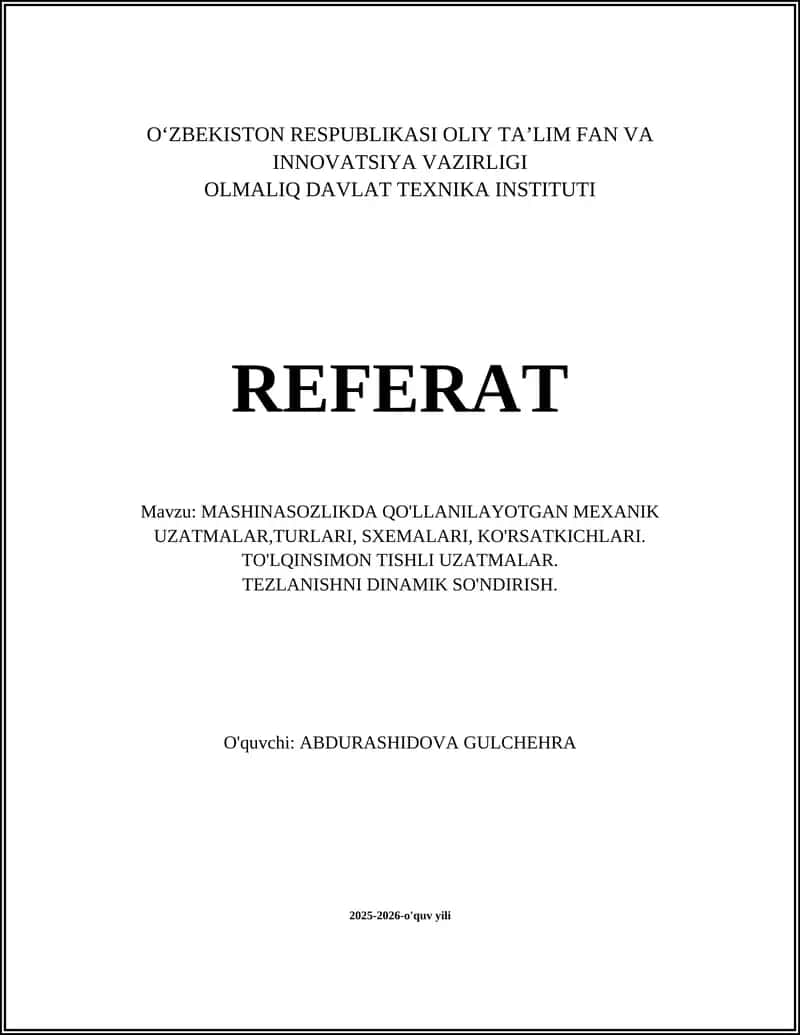 Mexanik uzatmalar