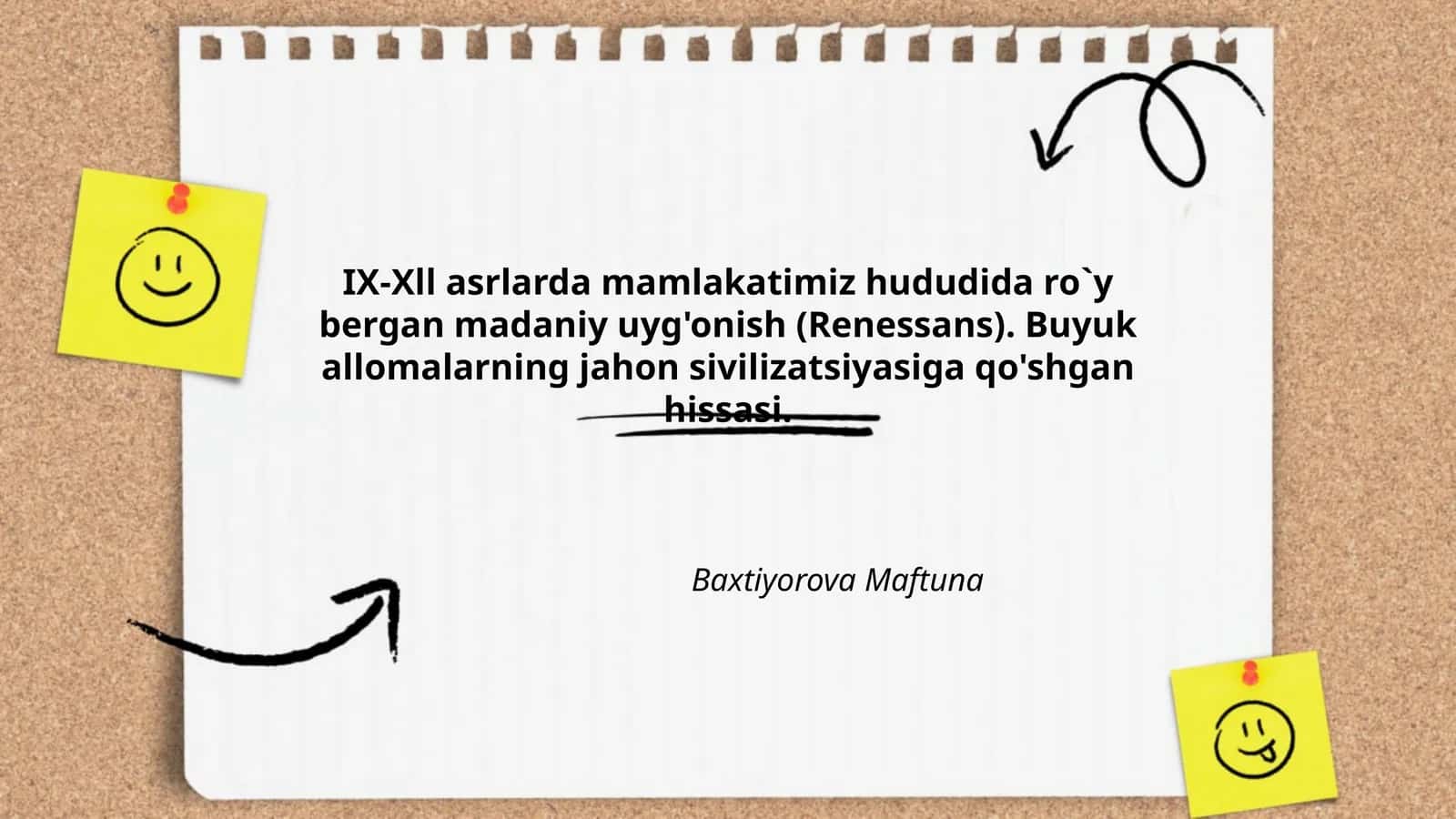 IX-XII asrlarda mamlakatimizda madaniy uyg'onish