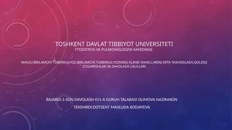 BIRLAMCHI TUBERKULYOZ