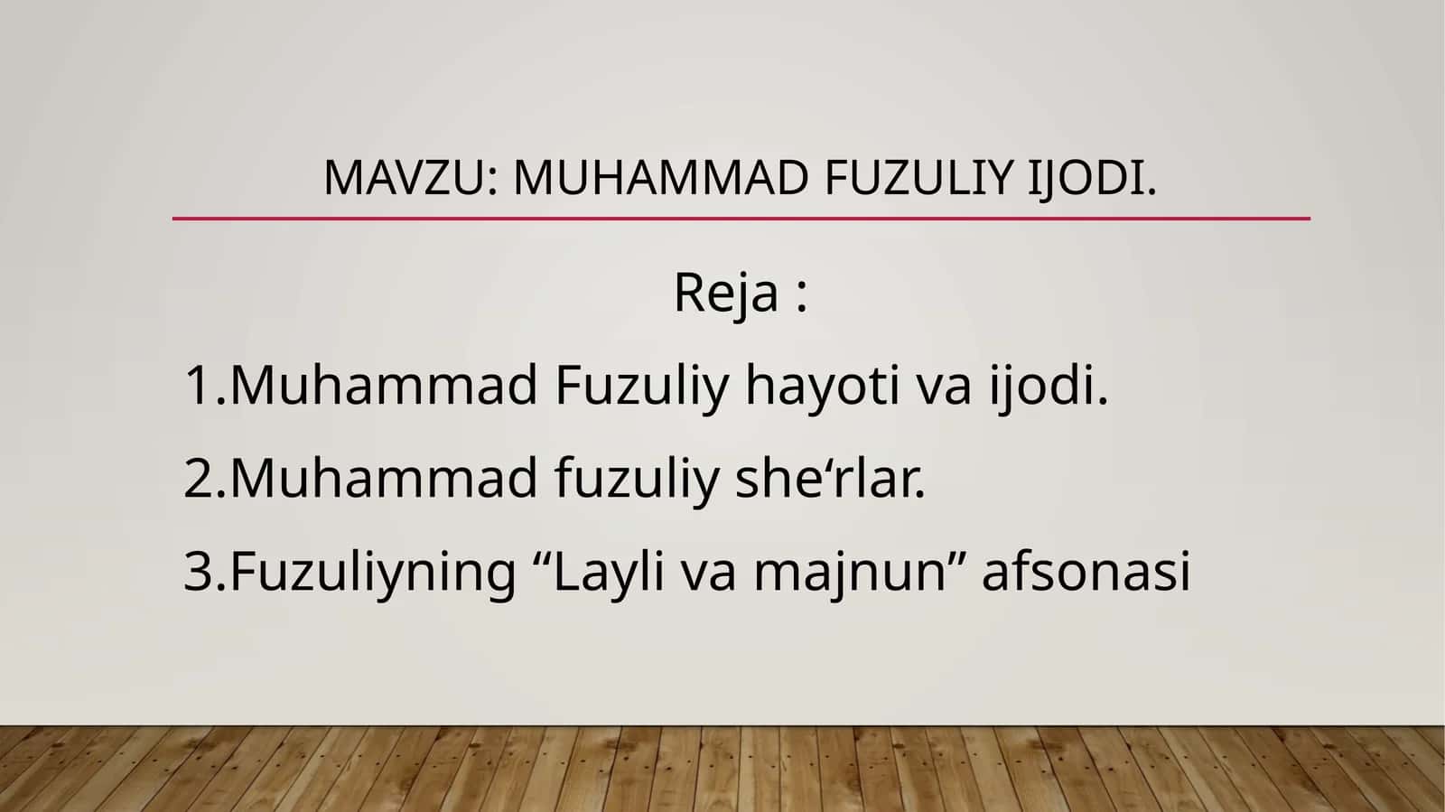 Muhammad fuzuliy ijodi.