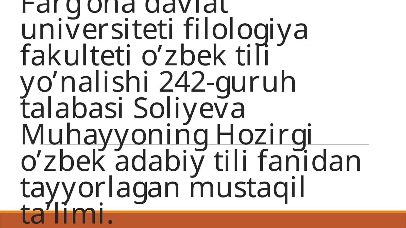 OT SO’Z TURKUMIGA OID TUSHUNCHALARNI QIYOSIY O’RGANISH