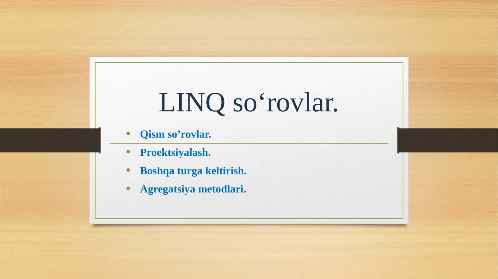 LINQ so‘rovlar