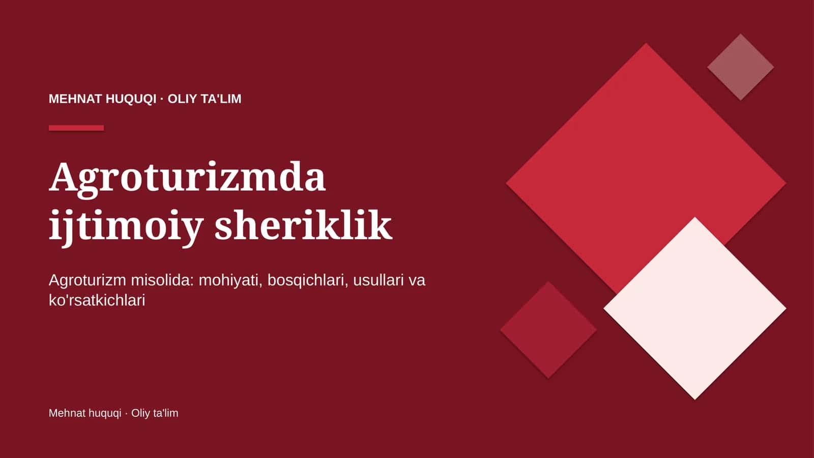 Agroturizmda ijtimoiy sheriklik