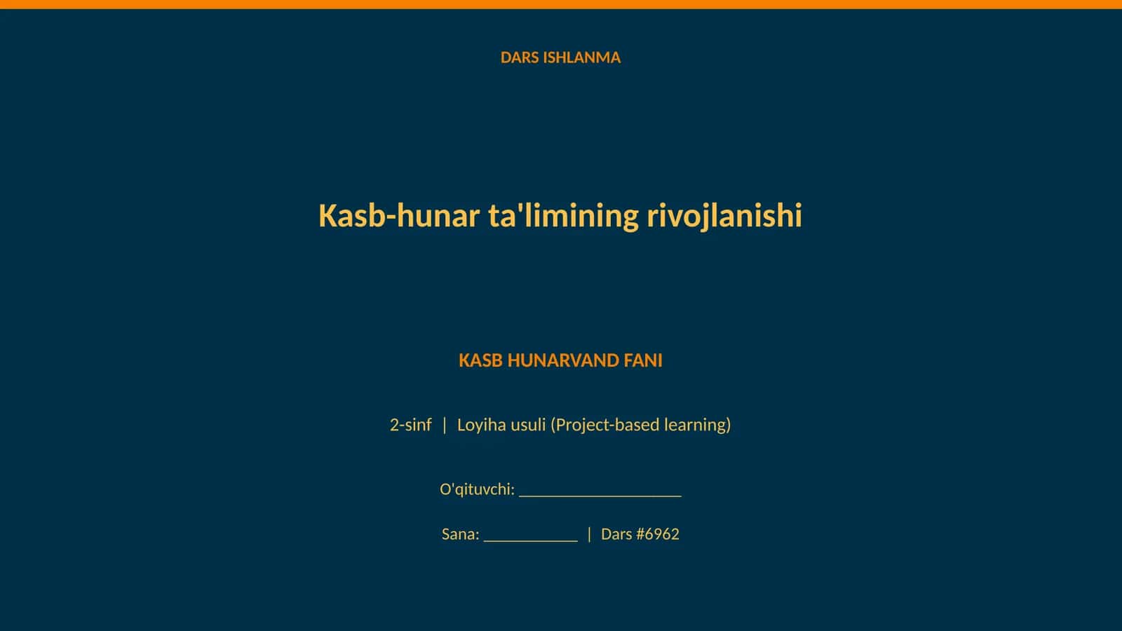 Kasb-hunar ta'limining rivojlanishi