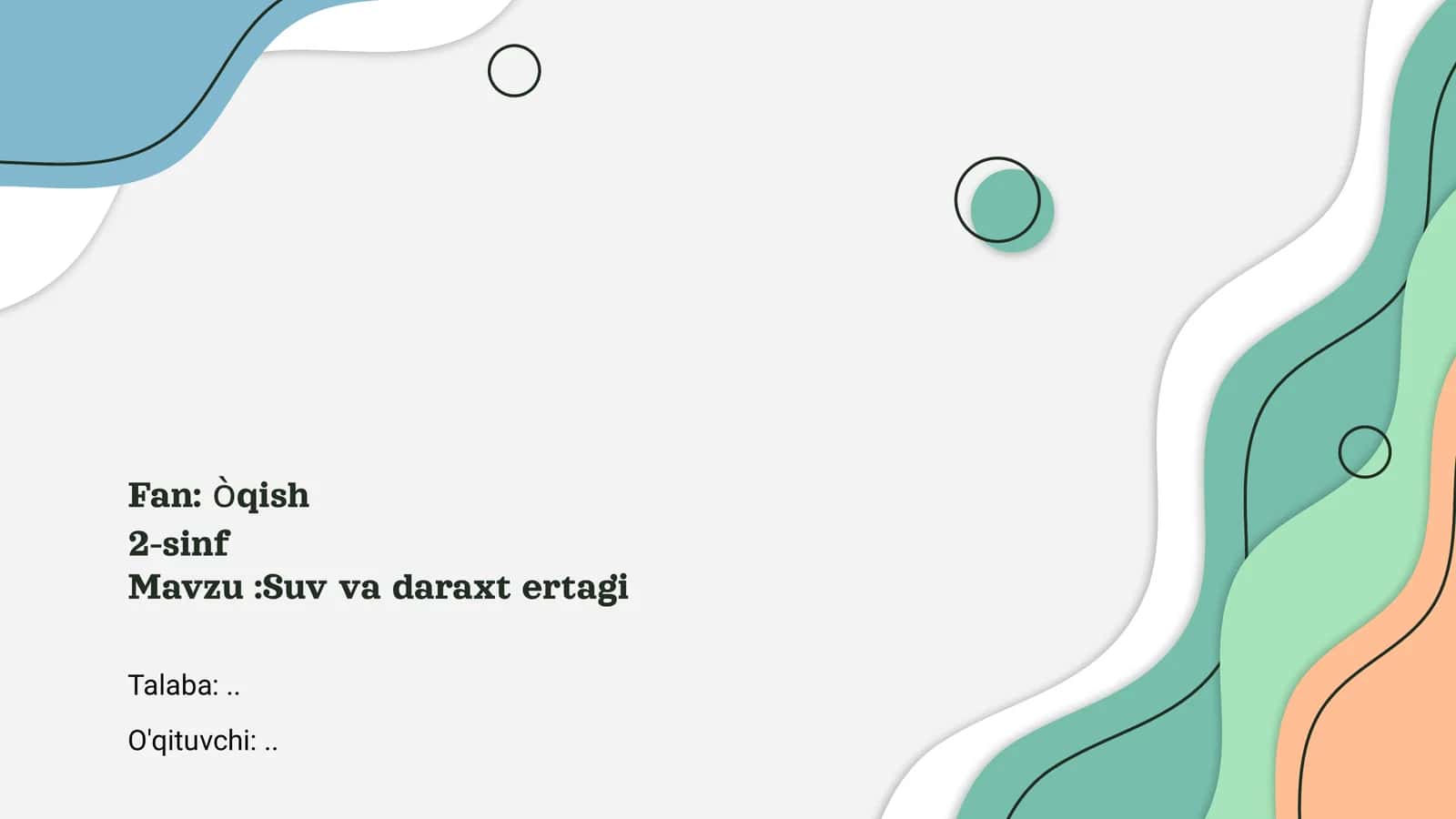 Suv va daraxt ertagi