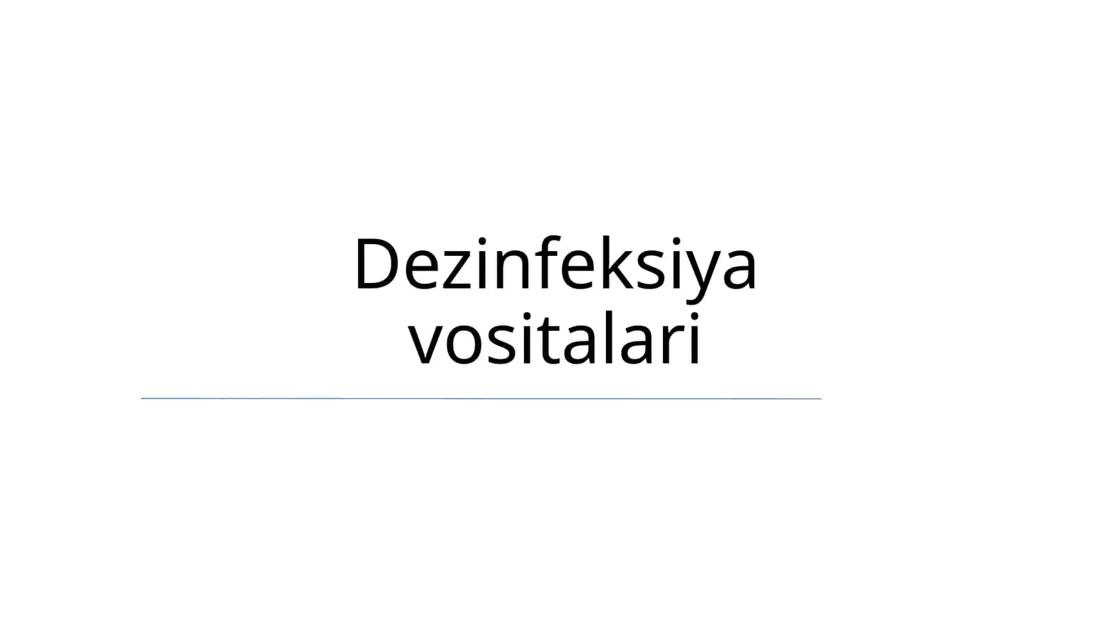 Dezinfeksiya vositalari