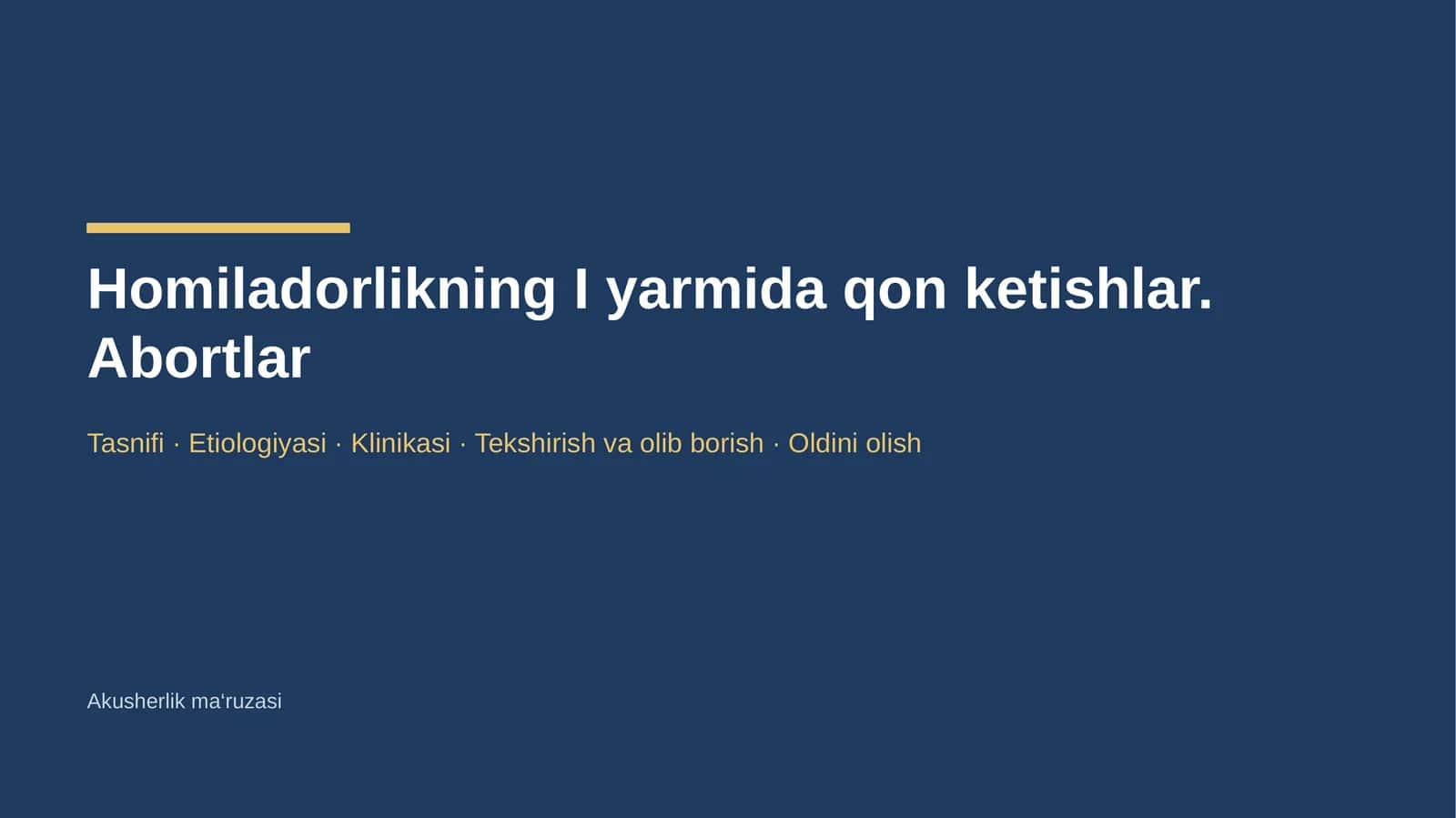 Abortlar Tasnifi