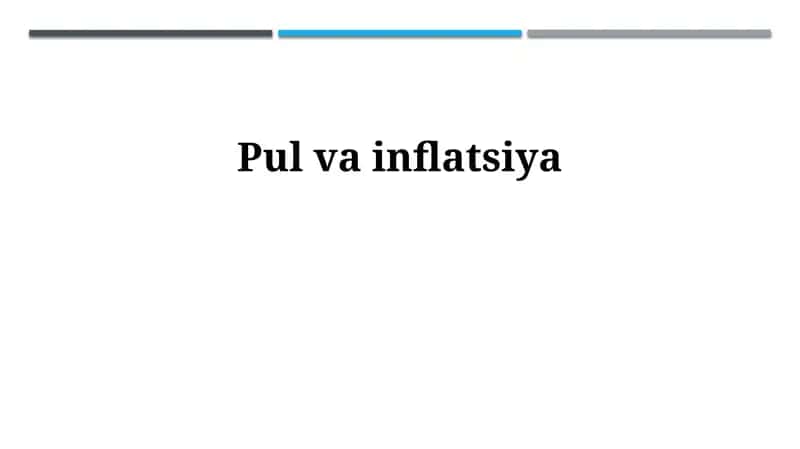 Pul va inflyatsiya