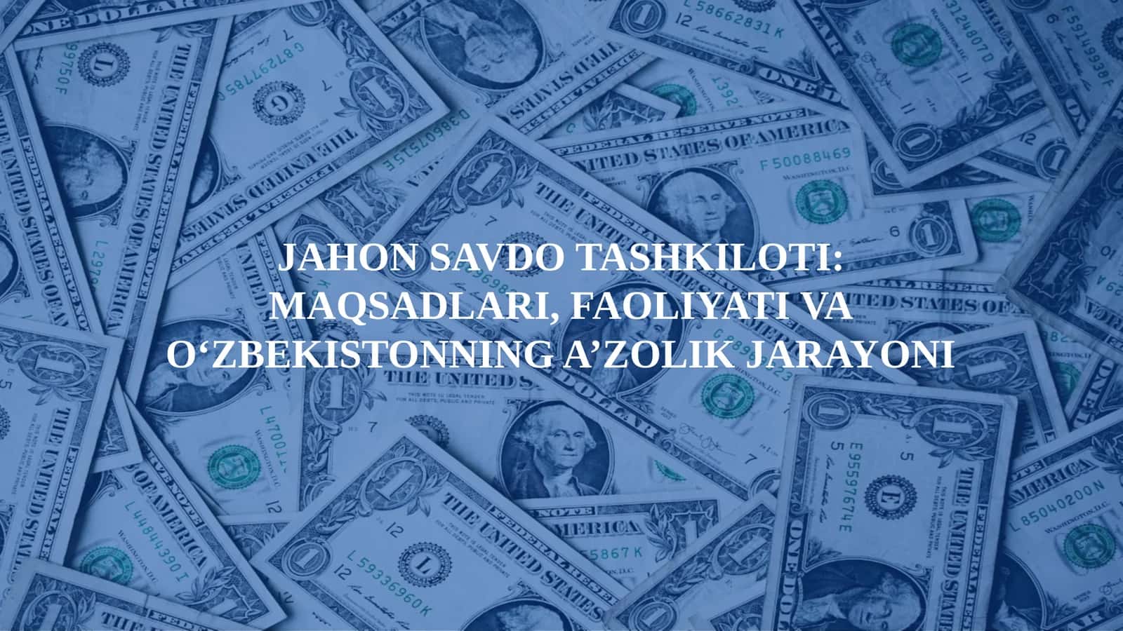 Jahon Savdo Tashkiloti Maqsadlari, Faoliyati va O‘zbekistonning A’zolik Jarayoni