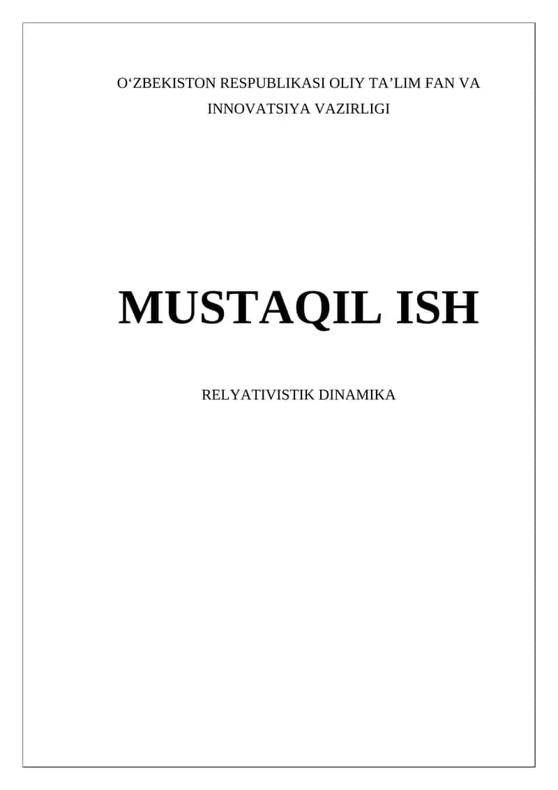 Relyativistik Dinamika