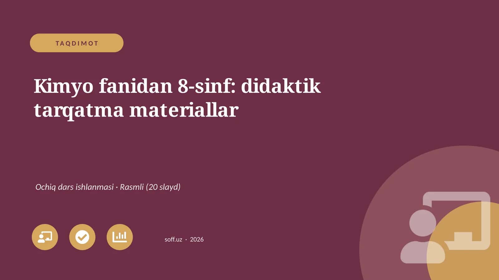 Kimyo fanidan 8-sinf: didaktik tarqatma materiallar
