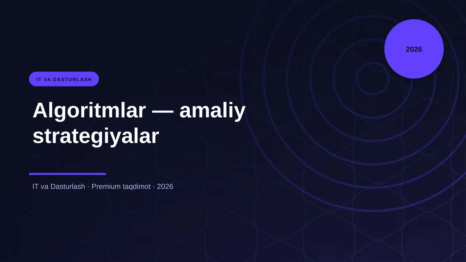Algoritmlar — amaliy strategiyalar