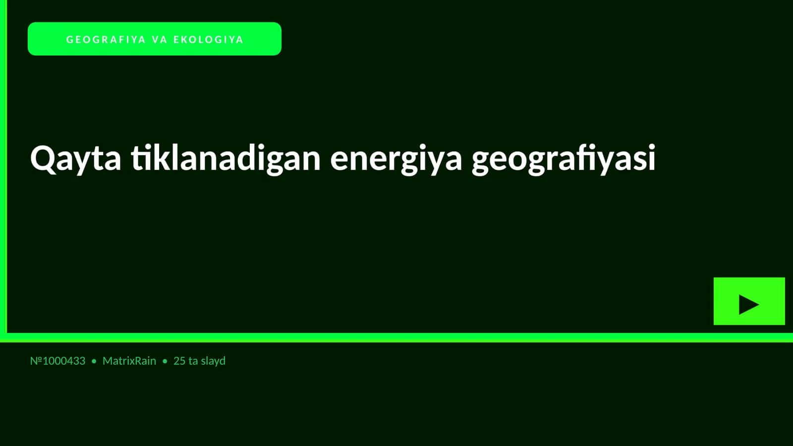 Qayta tiklanadigan energiya geografiyasi